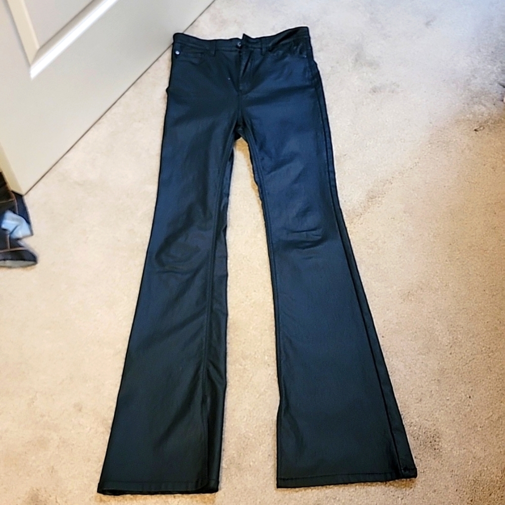 Faux Leather flare pants